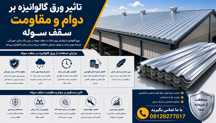 تاثیر ورق گالوانیزه بر دوام و مقاومت سقف سوله